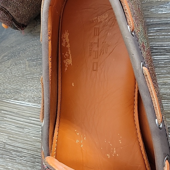 ETRO Brown Paisley Print Canvas Bow Slip On Drivers Loafers Moccasin Sz 44 US 11 main image 10